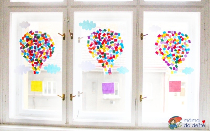 Letné dekorácie na okno: Lietajúci balón