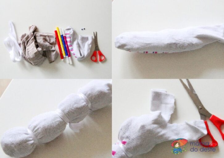 DIY húsenica z ponožky (bez šitia)