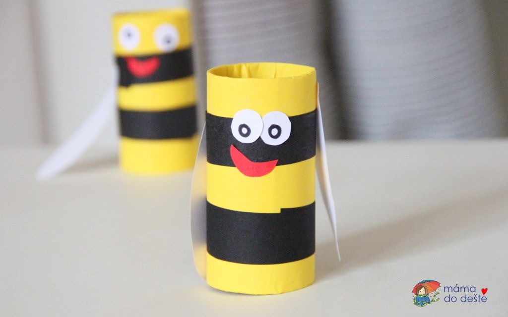 Včielka z ruličky od toaletného papiera (tvorenie pre malé deti)