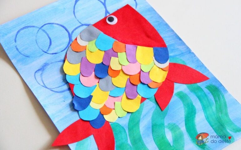 Farebná ryba: Krásne letné lepenie pre školákov