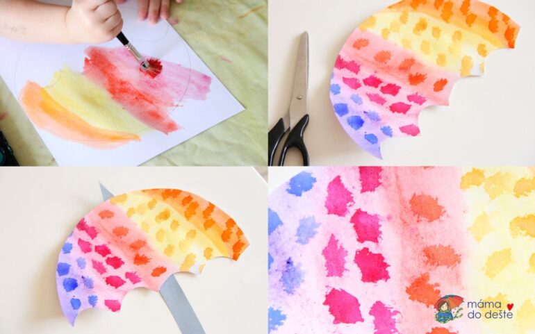 Farebný dáždnik: Maľovanie pre najmenších